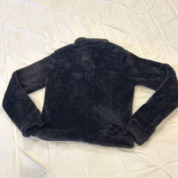 Aero Women's Black Fleece Quarter Zip Long Sleeve Crop Top Size Small - Picture 5 of 9